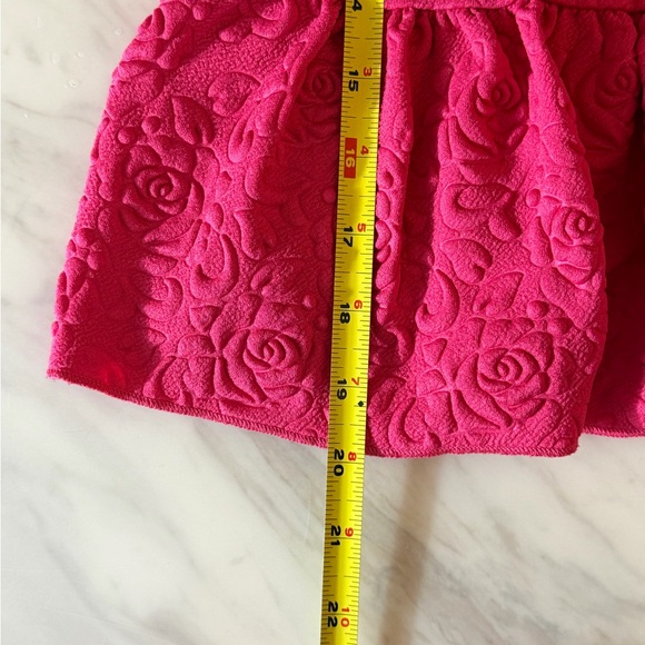 Mia Belle Pink Embossed Heart Harlequin Peplum Dress Girls Size 6Y - Picture 8 of 8